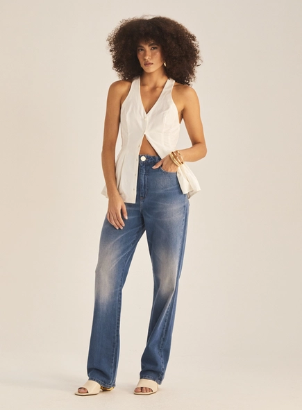 Calça Jeans Feminina Reta Clássica