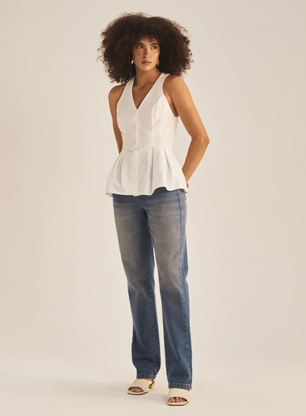 Calça Jeans Feminina Reta Essencial Relax