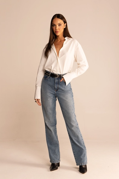Calça Jeans Feminina Reta Slim
