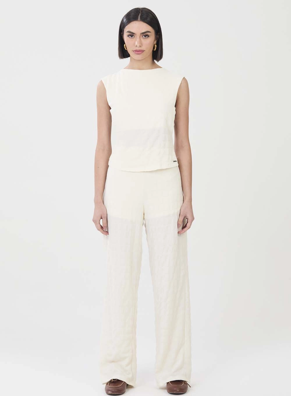 Calça Comfort Wide Leg Off Shell 1