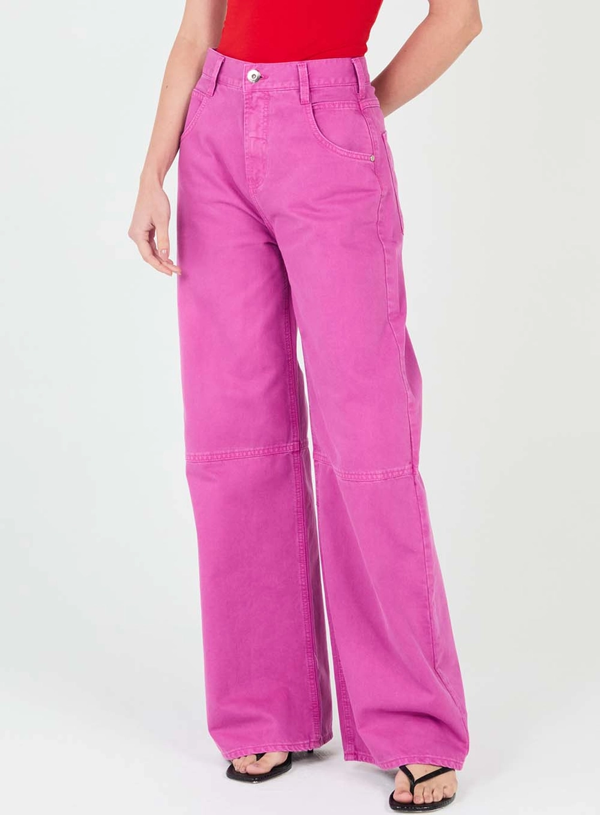 Calça Sarja Baggy Rosa 2
