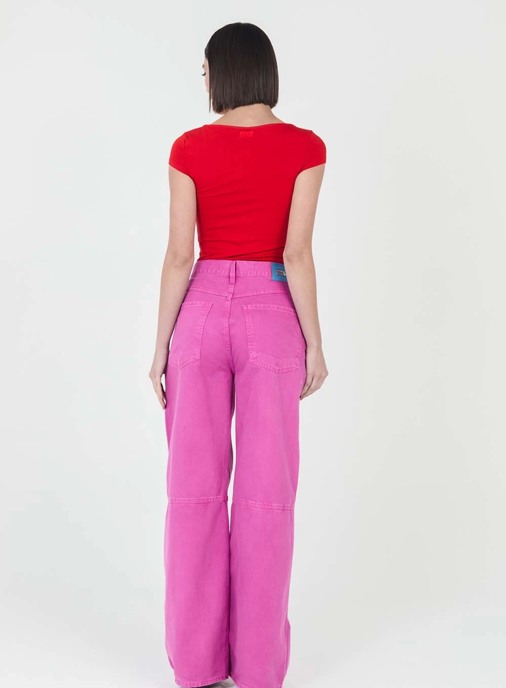 Calça Sarja Baggy Rosa 4
