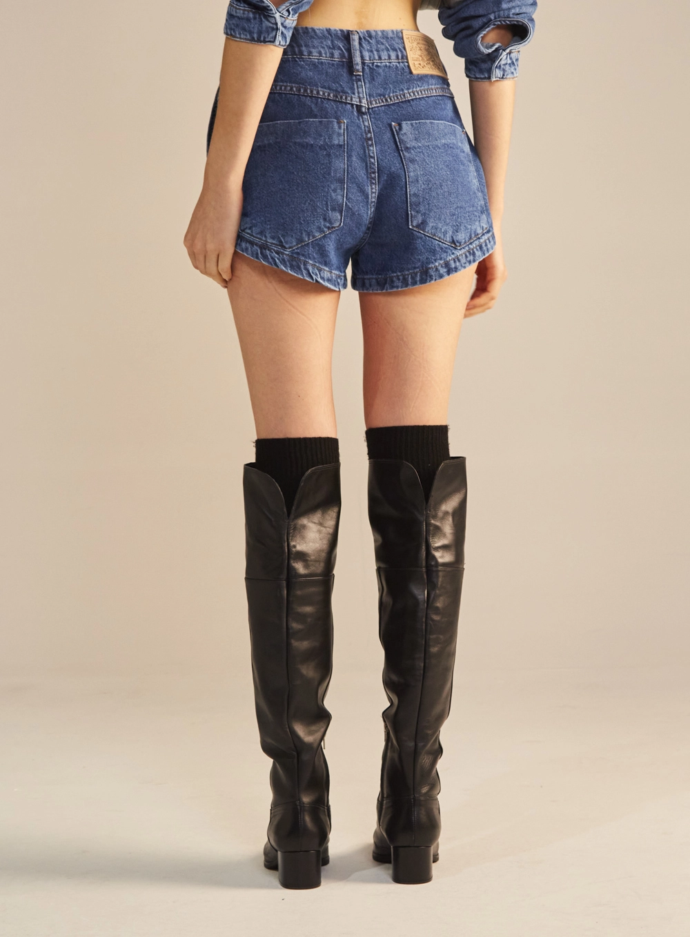 Short Jeans Feminino Tom Boy Curto Índigo 4