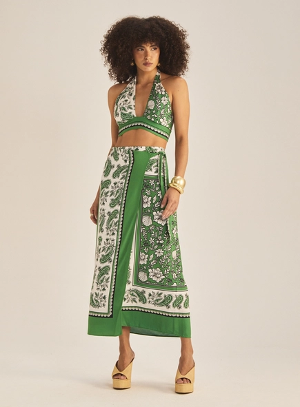 Saia Comfort Com Sobreposição Estampada