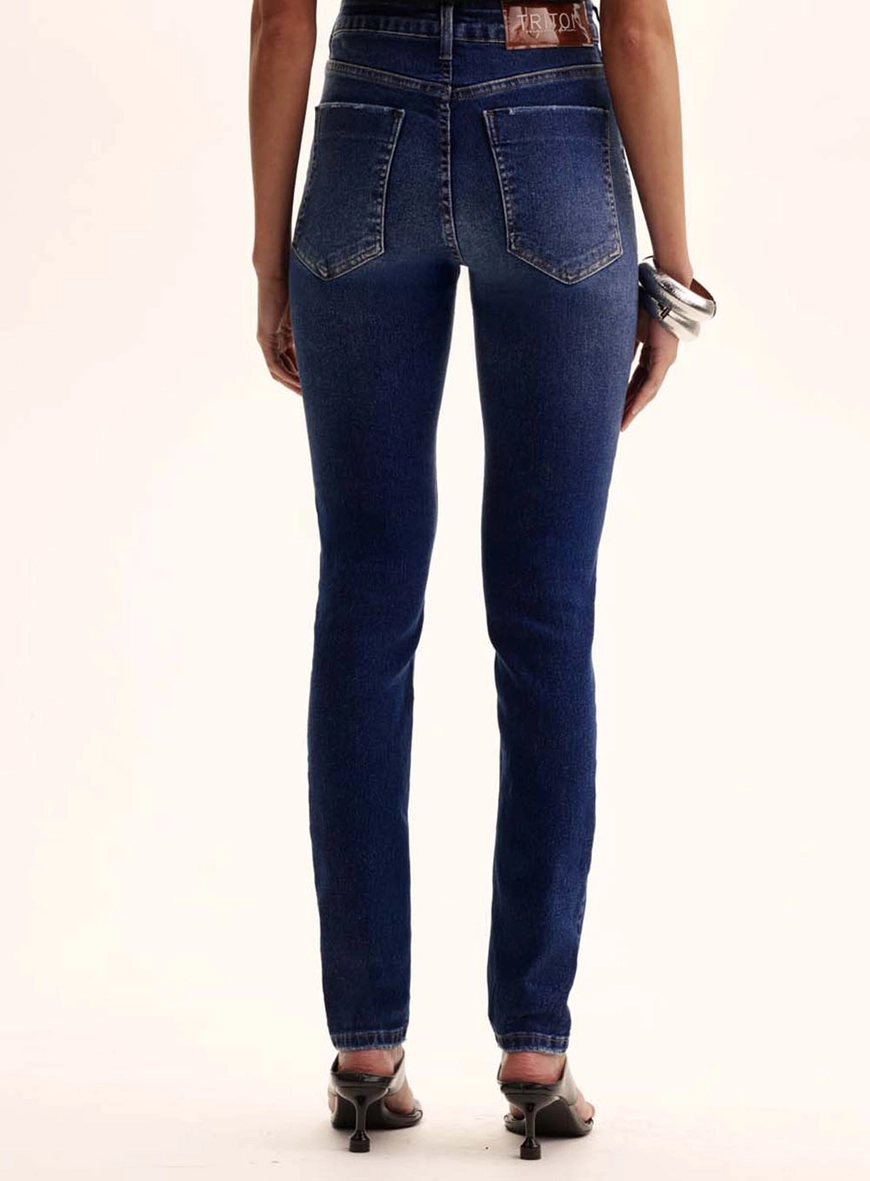 Calça Jeans Feminina Cós Alto - Michele Índigo 4