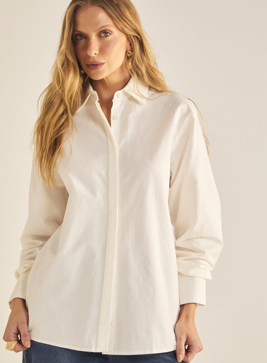 Camisa Feminina Over Alongada Off Shell 3