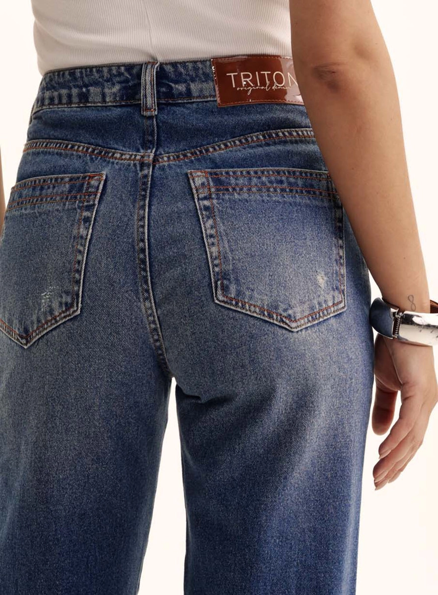 Calça Jeans Feminina Com Rasgo - Laura Índigo 5