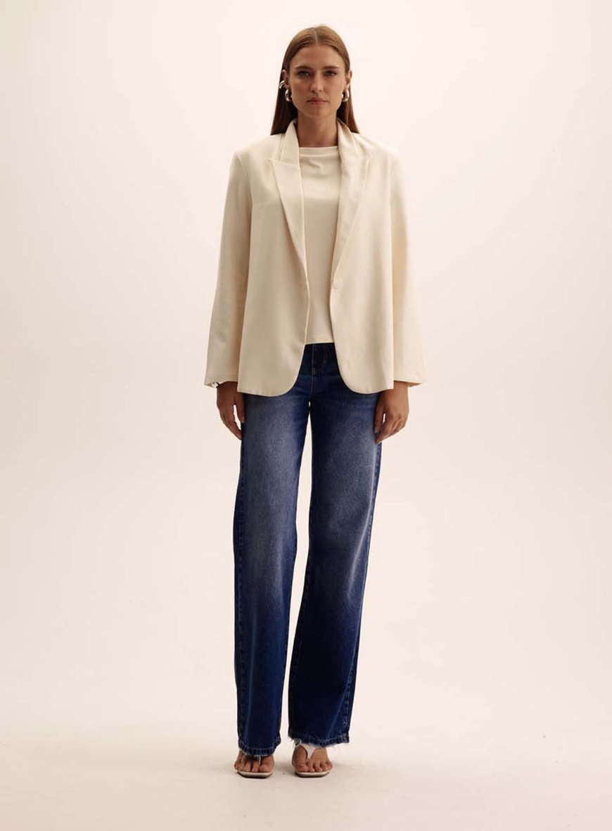 Calça Jeans Feminina Barra Desfiada - Loren Índigo 1