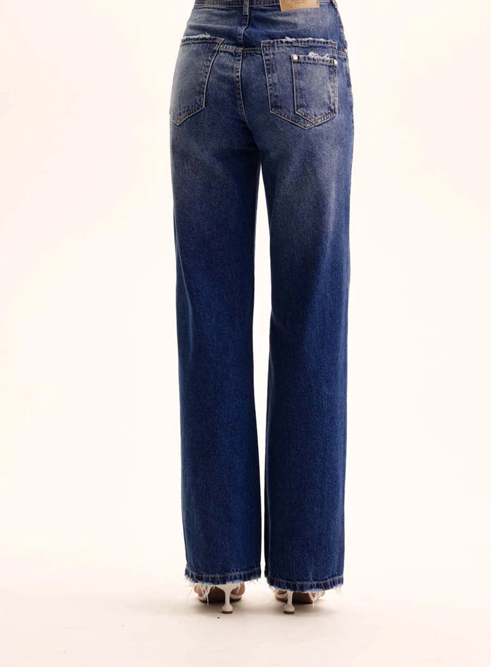 Calça Jeans Feminina Barra Desfiada - Loren Índigo 4