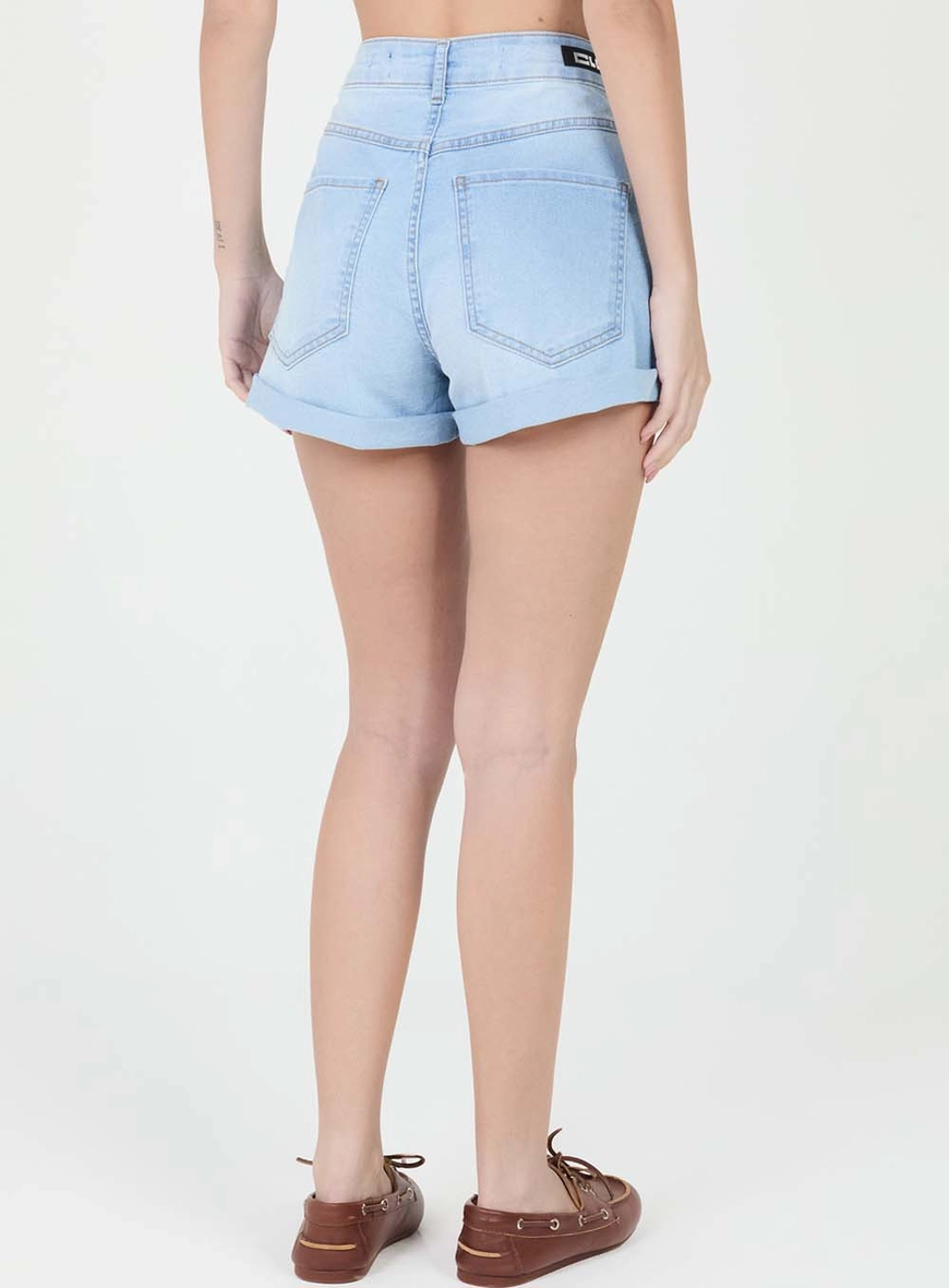 Short Jeans Slim Barra Dobrada Índigo 3