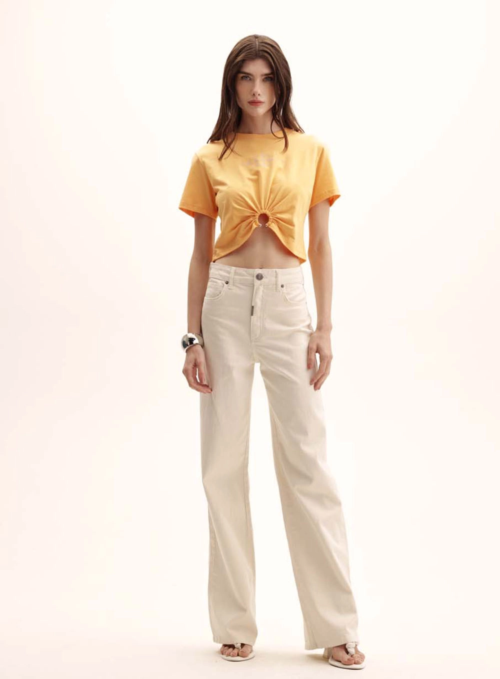 Calça Sarja Feminina Lavagem Clara - Loren Off Shell 1