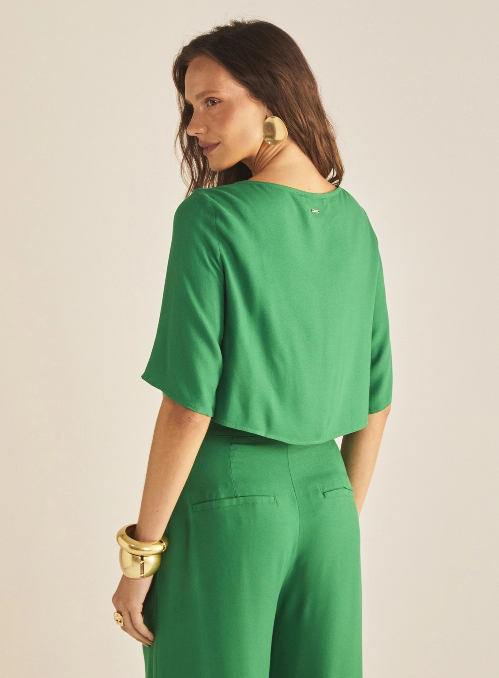 Camiseta Feminina Com Pregas Verde 4