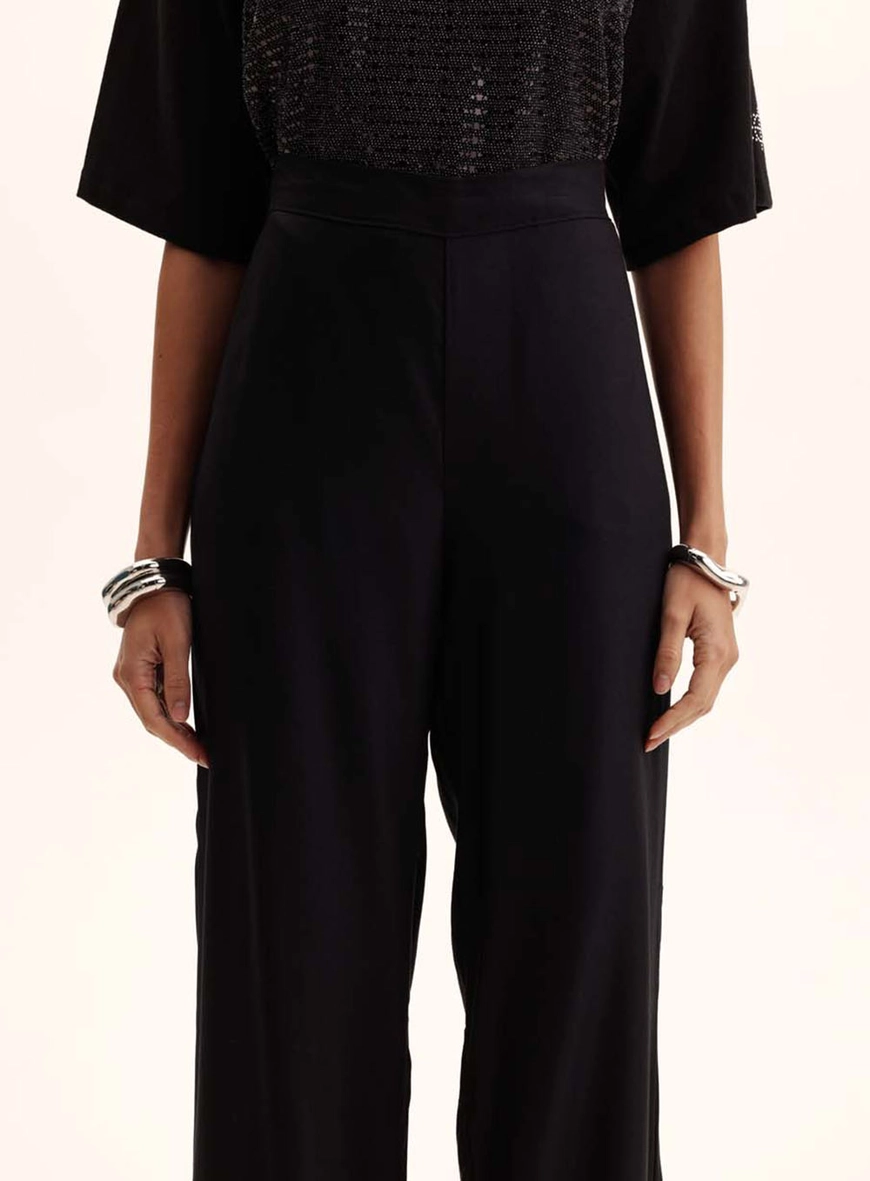 Calça Feminina Alfaiataria Reta Preto 3