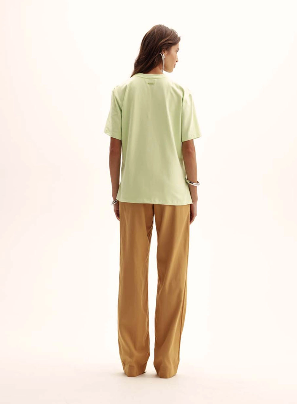 Calça Feminina Alfaiataria Comfort Pantalona Bege 4