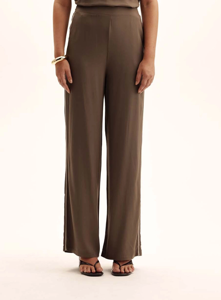 Calça Feminina Reta Cós Elástico Verde 2