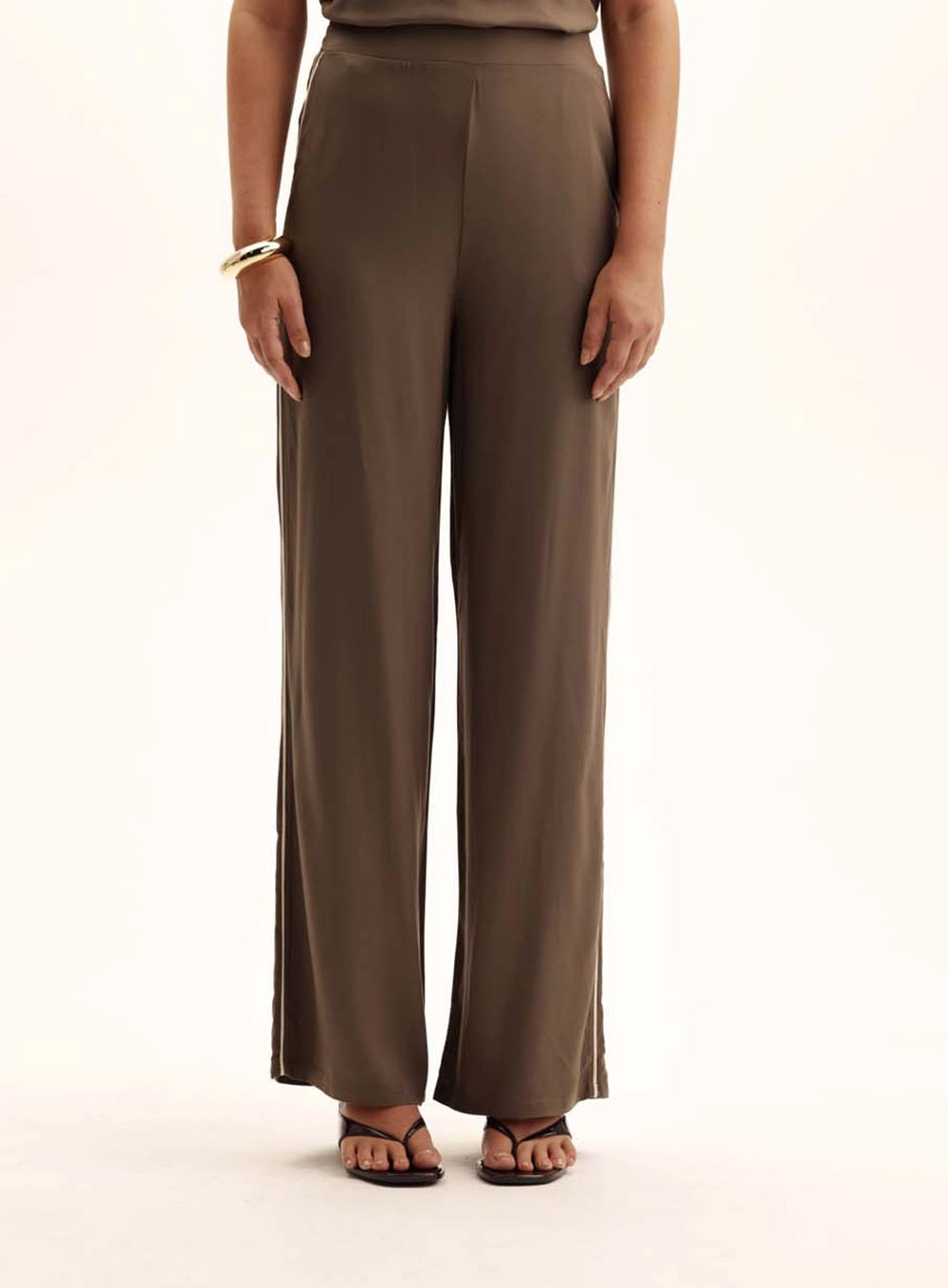 Calça Feminina Reta Cós Elástico Verde 2