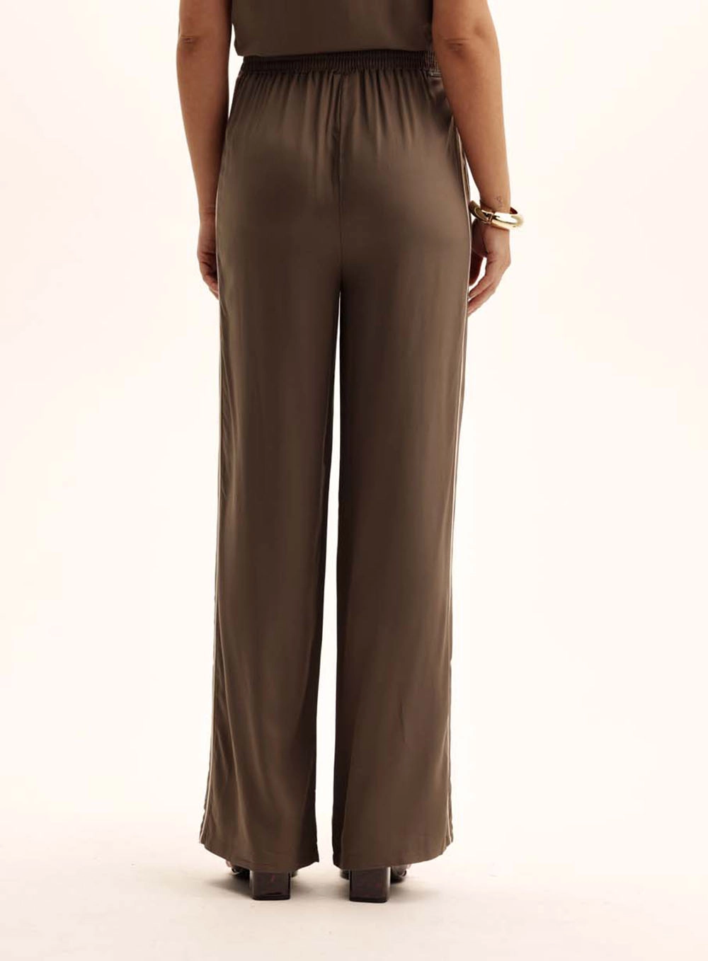 Calça Feminina Reta Cós Elástico Verde 4