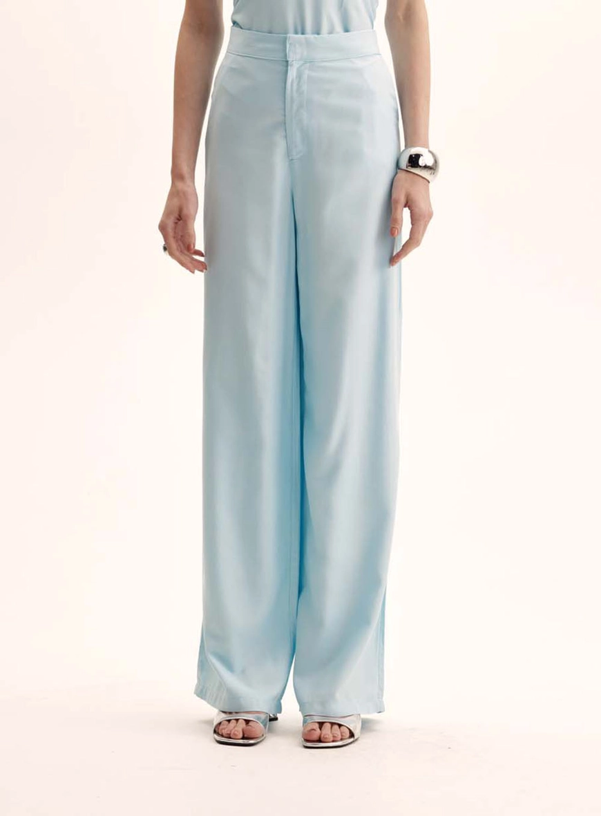 Calça Feminina Alfaiataria Comfort Pantalona Azul 2