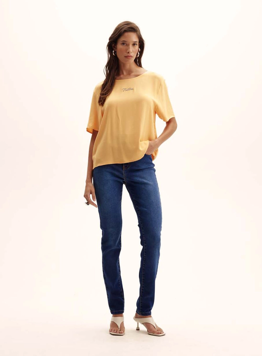 Calça Jeans Feminina Reta - Gisele Índigo 1
