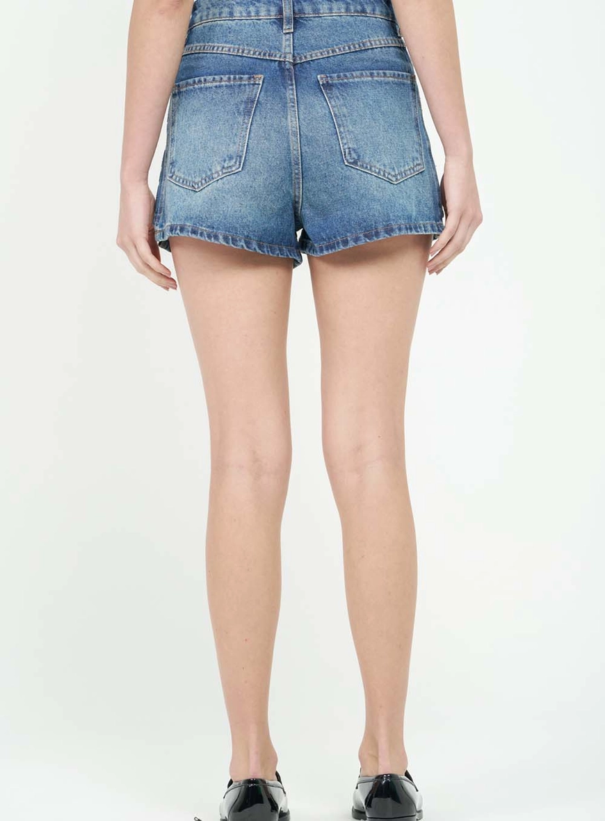 Short Jeans Trapeze Alta Índigo 3