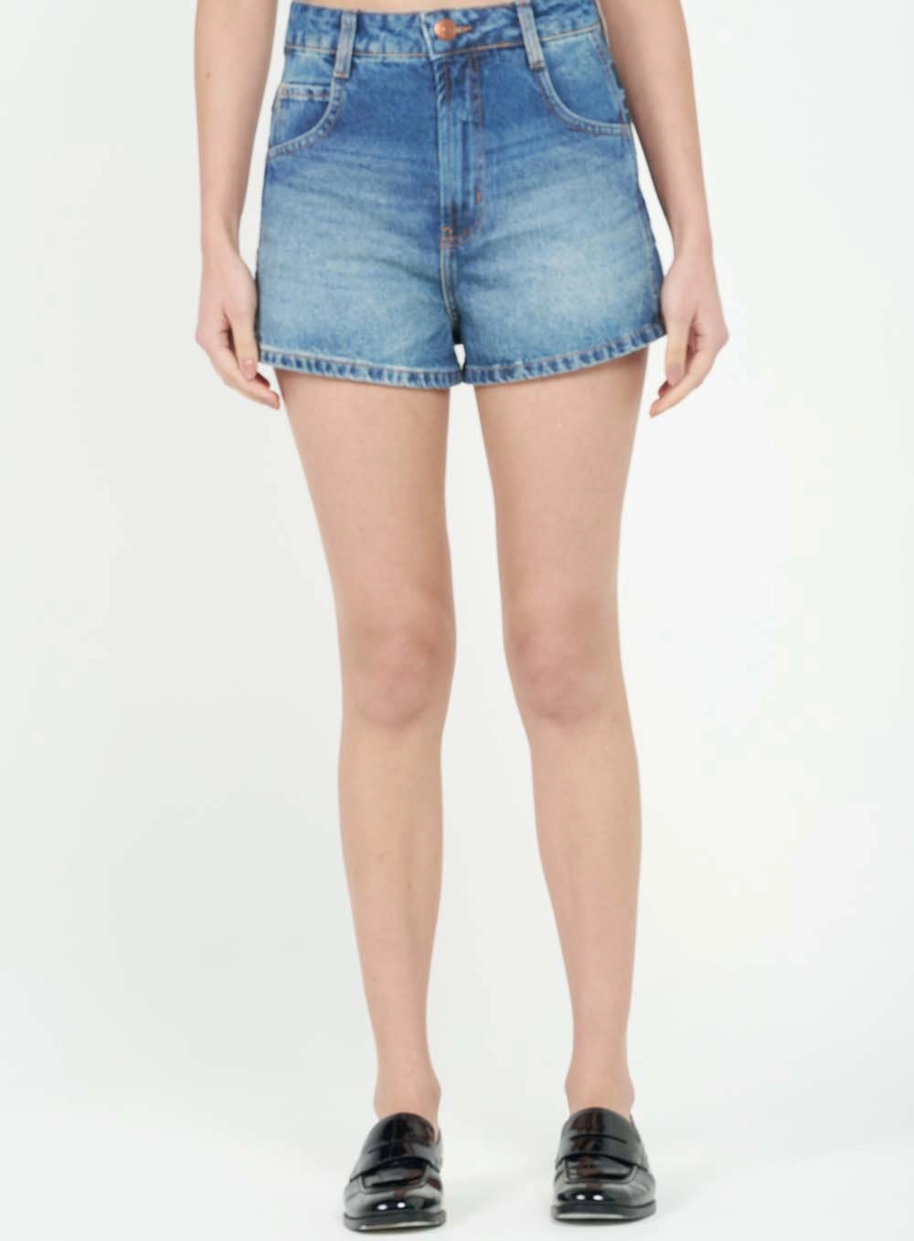 Short Jeans Trapeze Alta Índigo 2