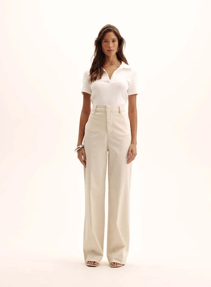 Calça Feminina Alfaiataria Reta Pantalona