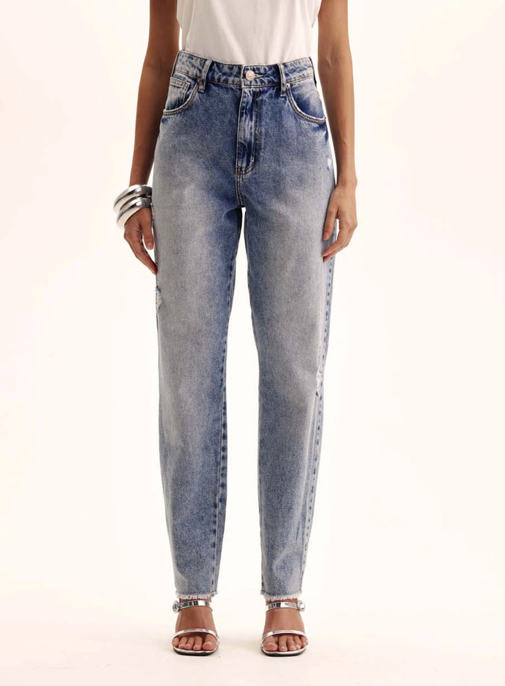 Calça Jeans Feminina Barra Desfiada - Ayla Índigo 2