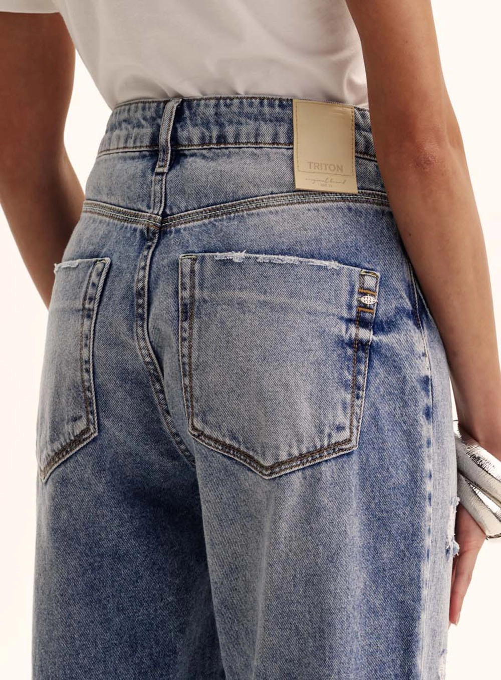 Calça Jeans Feminina Barra Desfiada - Ayla Índigo 5