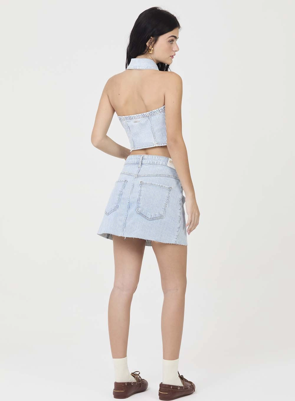 Saia Jeans Boyfriend Listrada Estampados 4