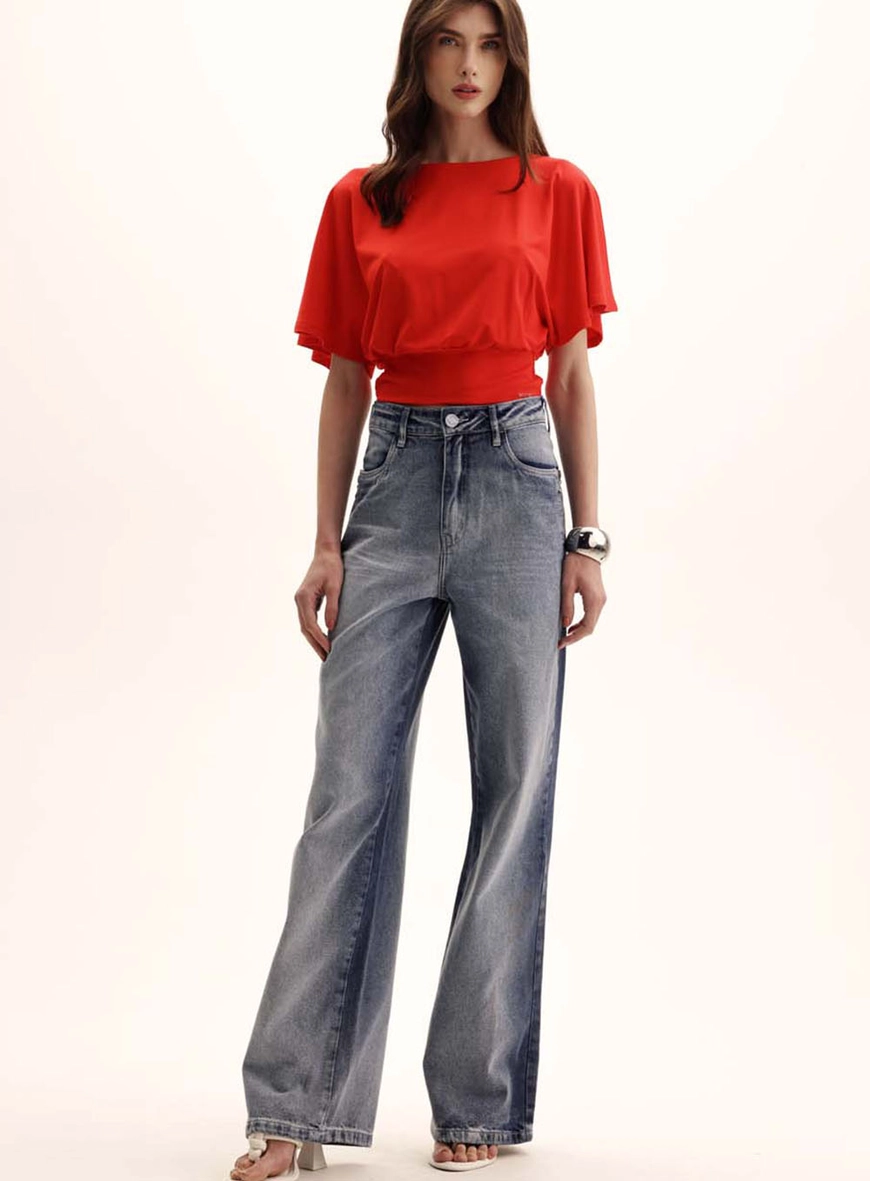 Calça Jeans Feminina Wide Leg - Loren Índigo 1