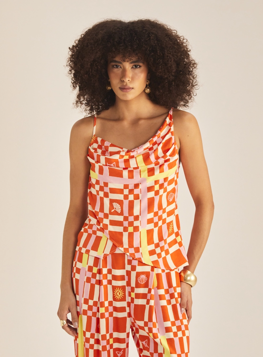 Blusa Feminina Comfort Decote Drapeado Estampada Estampados 2