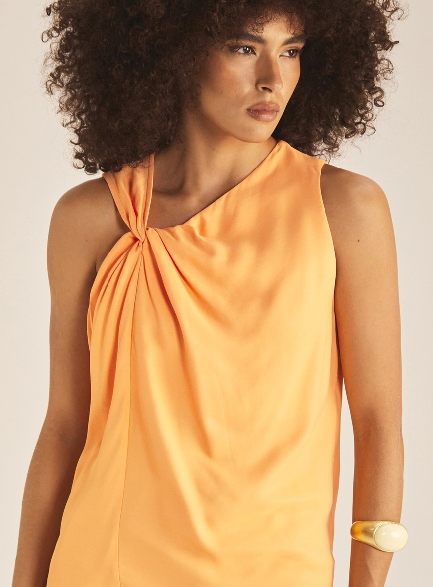 Blusa Feminina Comfort Com Torção Laranja 3