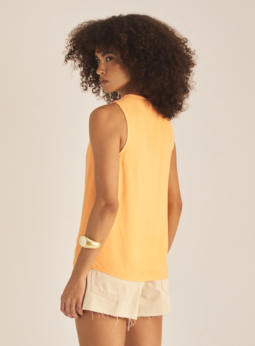 Blusa Feminina Comfort Com Torção Laranja 4