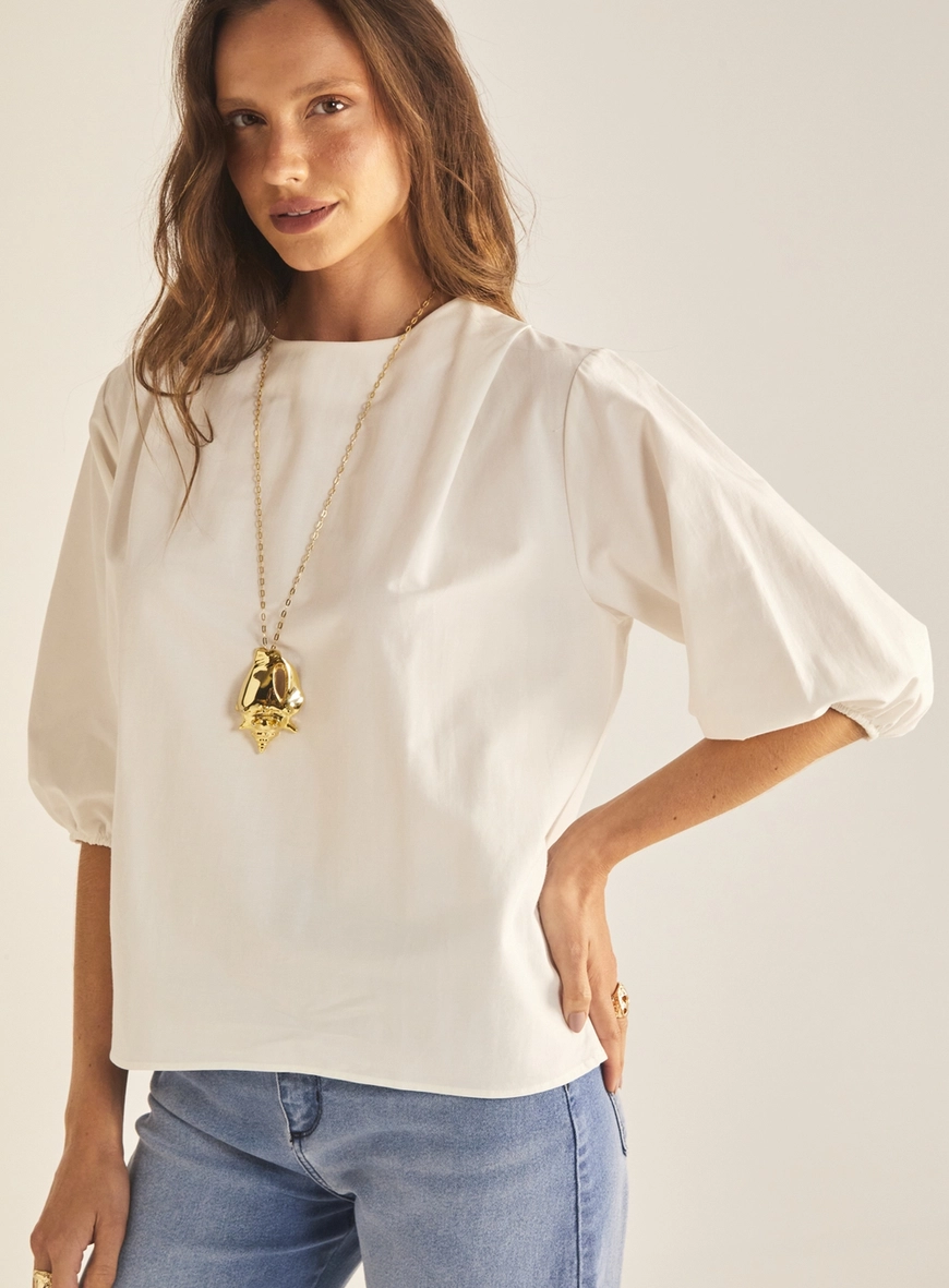 Blusa Feminina Comfort Manga Bufante Off Shell 3
