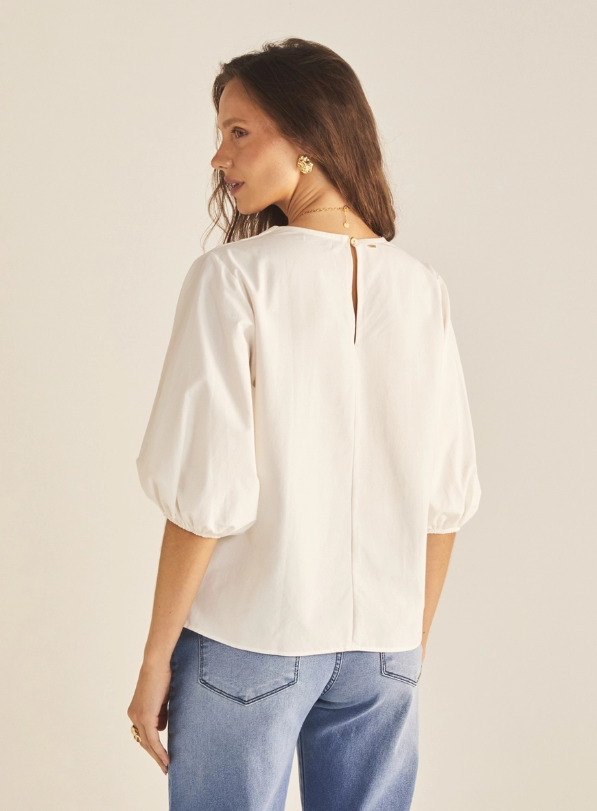 Blusa Feminina Comfort Manga Bufante Off Shell 4