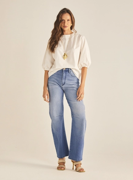 Blusa Feminina Comfort Manga Bufante