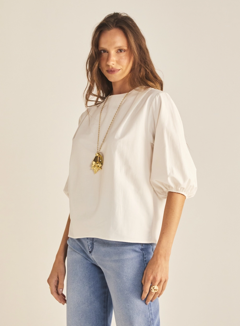 Blusa Feminina Comfort Manga Bufante Off Shell 2