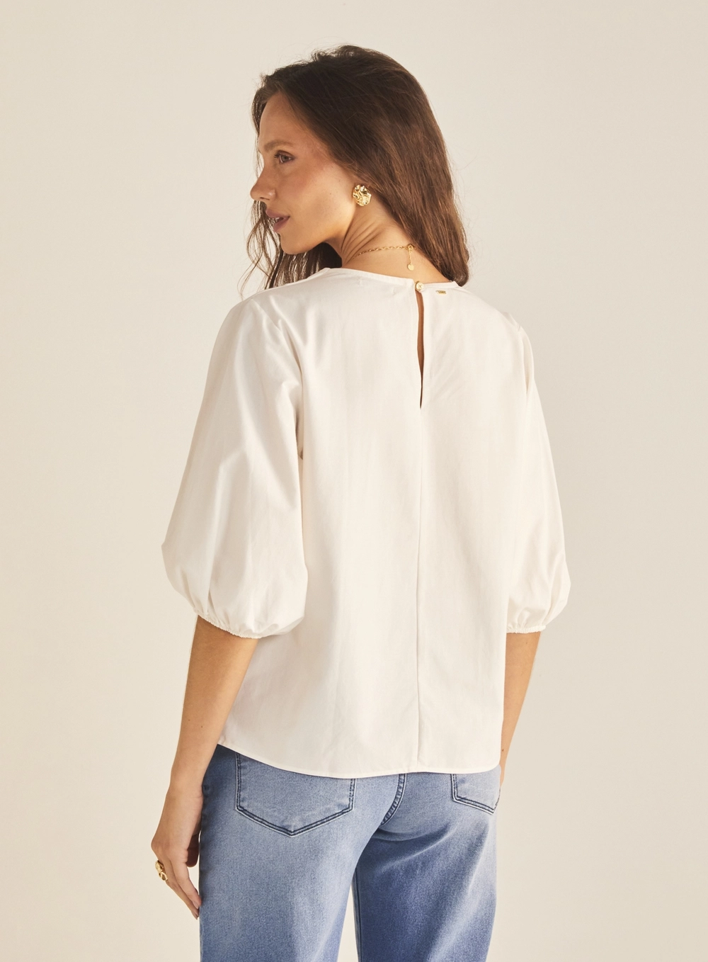 Blusa Feminina Comfort Manga Bufante Off Shell 4