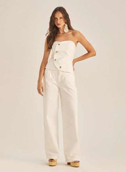 Blusa Feminina Sem Alça Com Detalhe