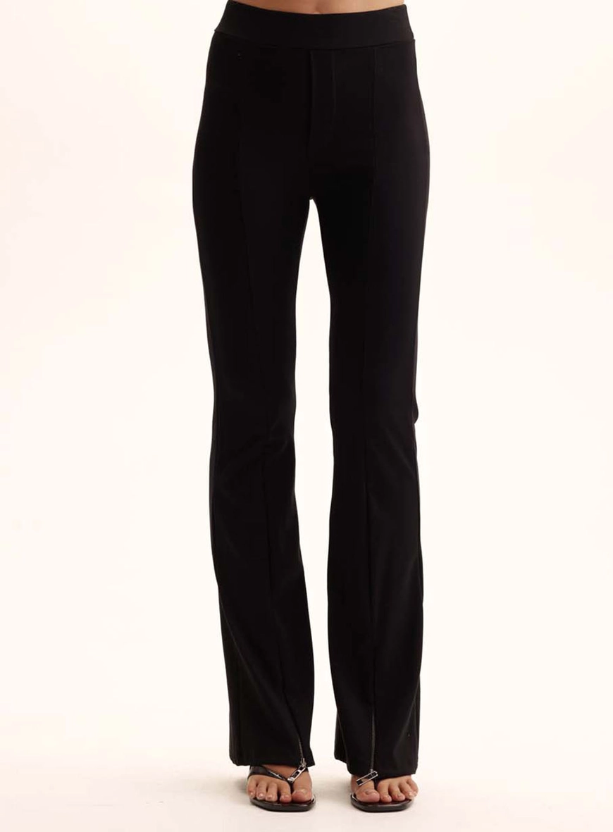 Calça Feminina Comfort Barra Com Ziper Preto 2
