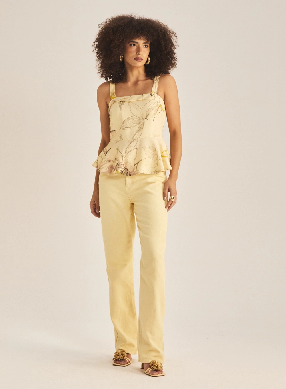Blusa Feminina Slim Godê Linho Estampado Estampados 1