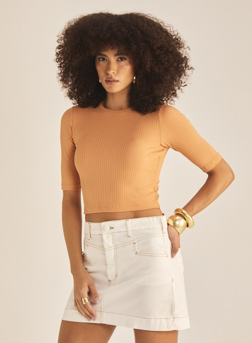 Blusa Feminina Small Canelada Bege 2