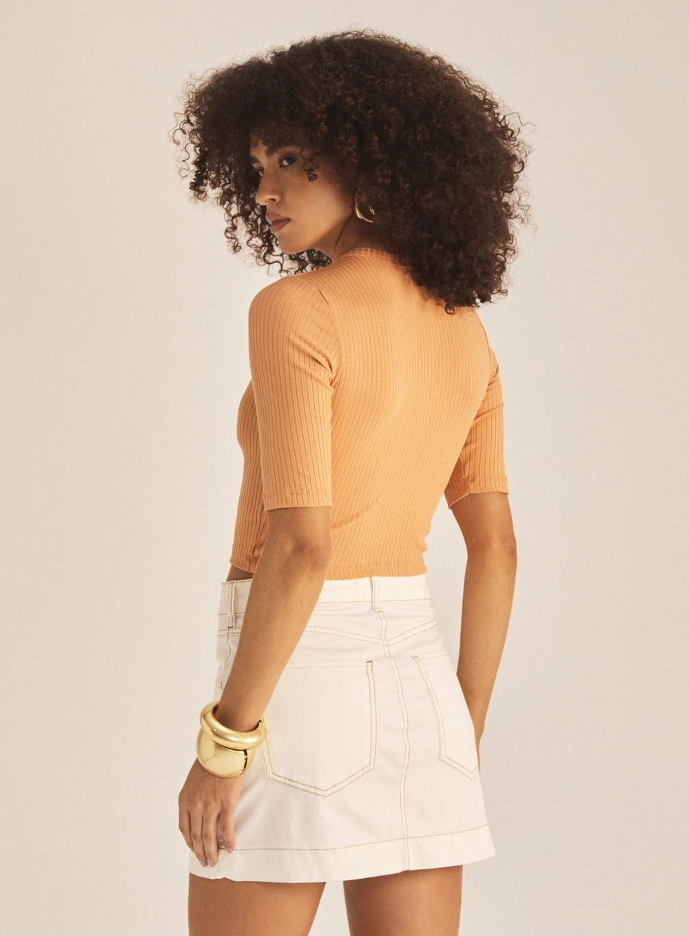 Blusa Feminina Small Canelada Bege 4