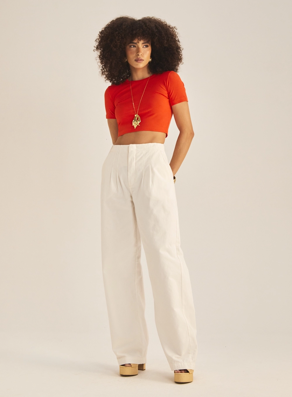 Blusa Feminina Slim Manga Curta Canelada Vermelho 1