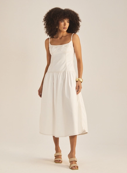 Vestido Slim Sarja Com Babado