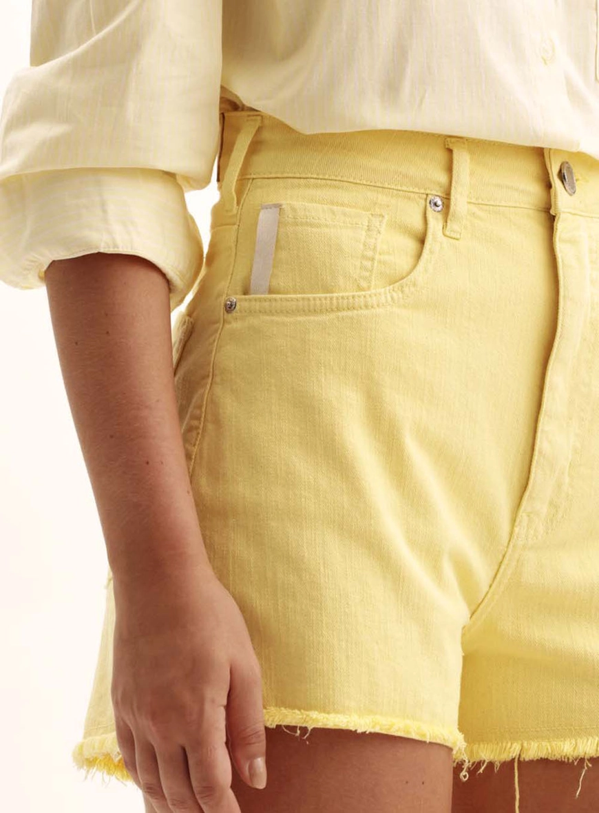 Short Feminino Sarja Curto - Anne Amarelo 3