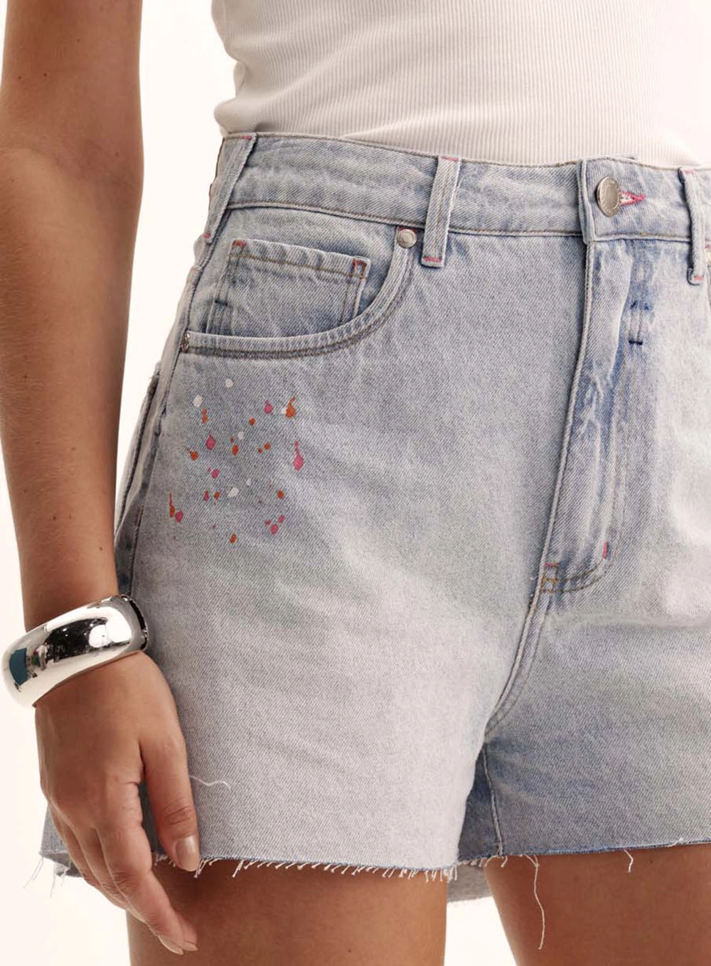 Short Jeans Feminino Barra Desfiada - Anne Índigo 3