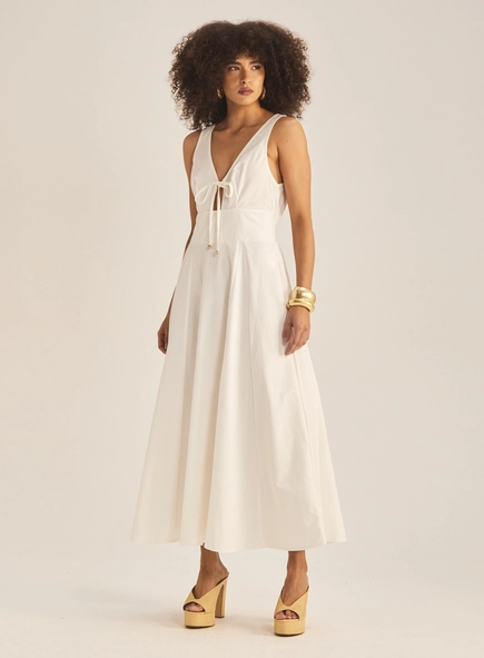 Vestido Evasê Com Amarração