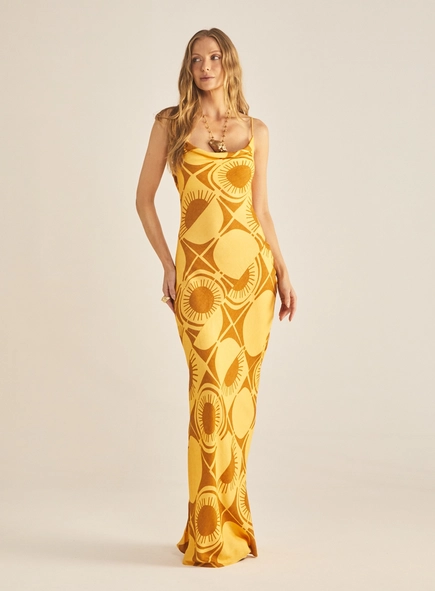 Vestido Slim Longo Estampado