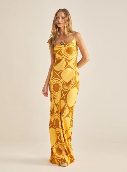 Vestido Slim Longo Estampado